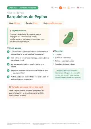 Ficha real: Barquinhos de Pepino